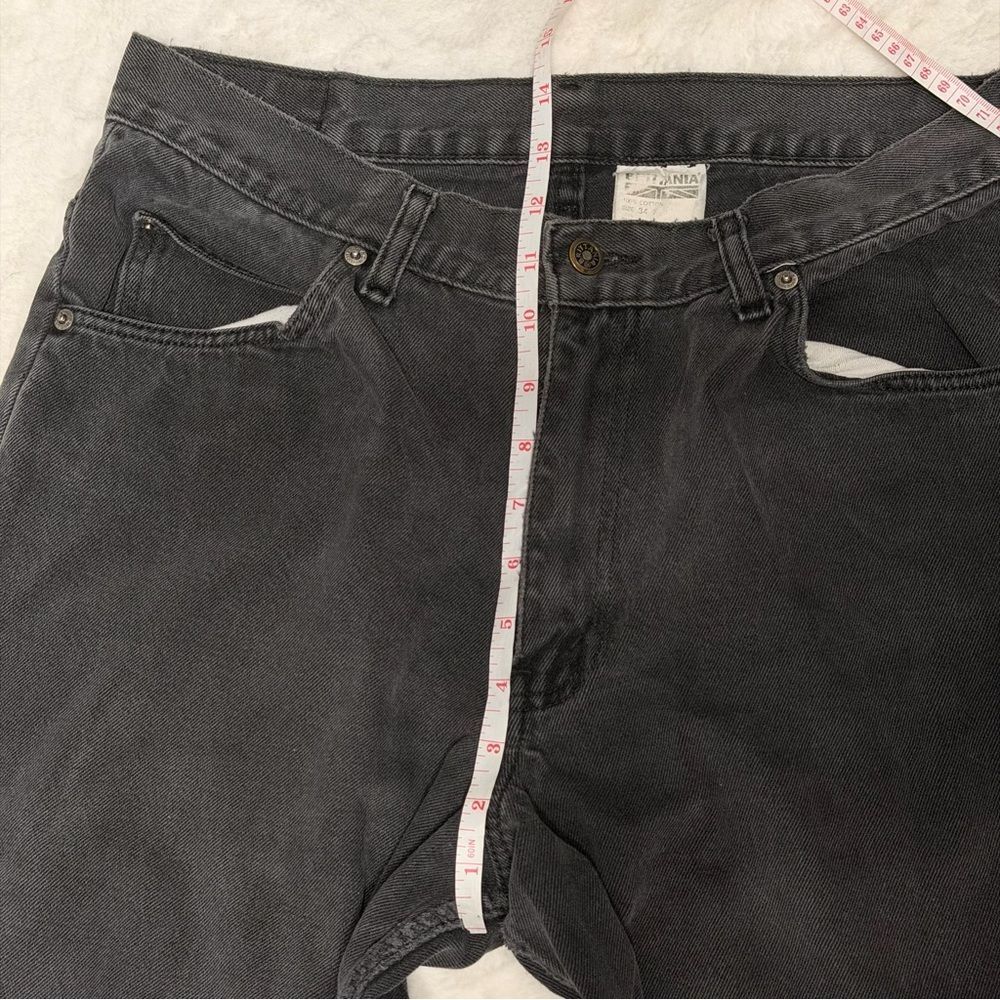 Vintage 90s Brittania Black Faded Relaxed Straight Jeans 34 Grunge Dad - Picture 8 of 9